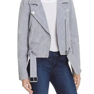 Blank NYC Gray Suede Moto Jacket